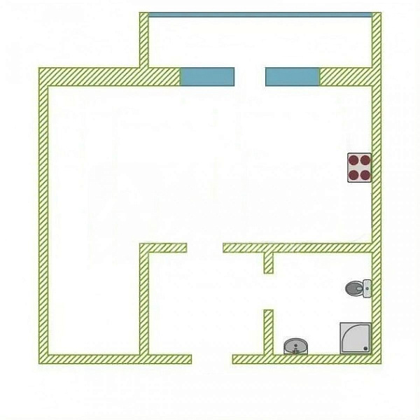 Квартира студия, 34.2 м²