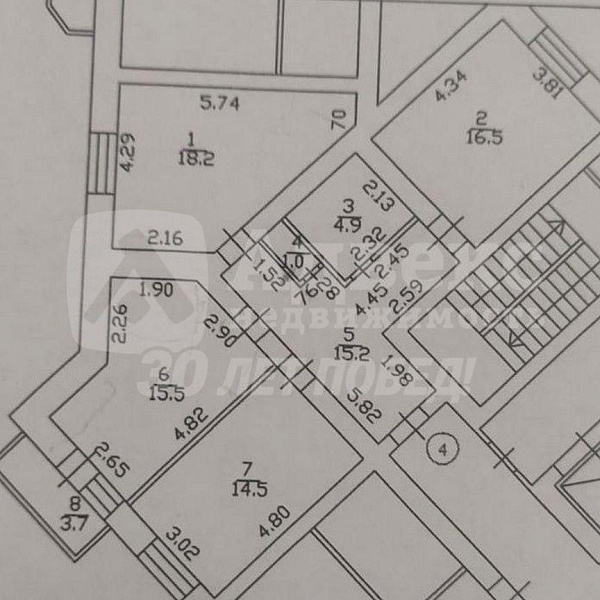 Квартира 3-комн., 85.8 м²
