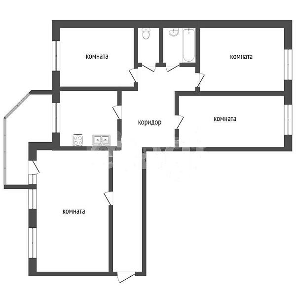 4-к квартира, 85 кв.м.