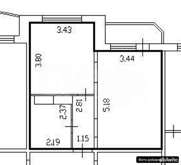 Квартира 1-комн., 39.5 м²