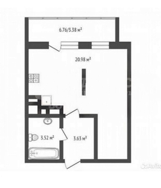 Студия, 28 кв.м.