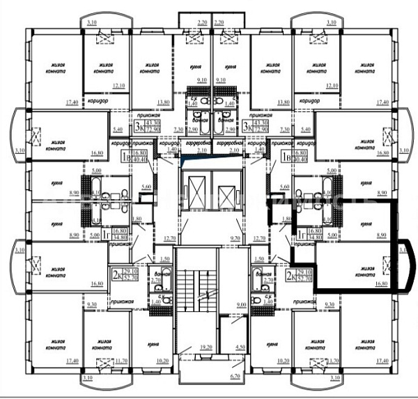Квартира 1-комн., 34.8 м²
