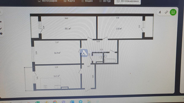 Квартира 3-комн., 89.2 м² Квартира 3-комн., 89.2 м²