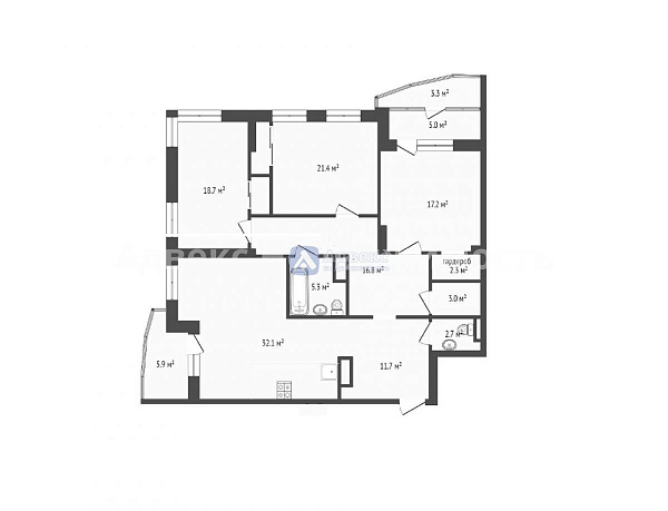 Квартира 3-комн., 131.2 м²