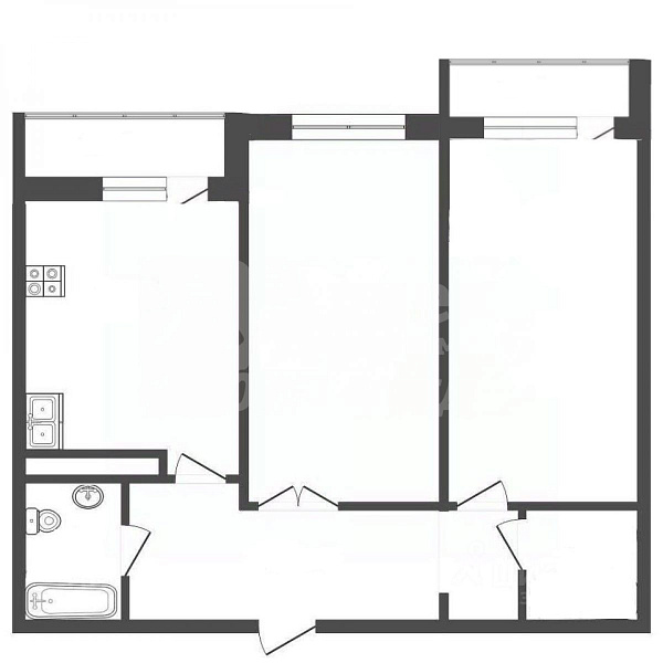 2-к квартира, 64 кв.м.
