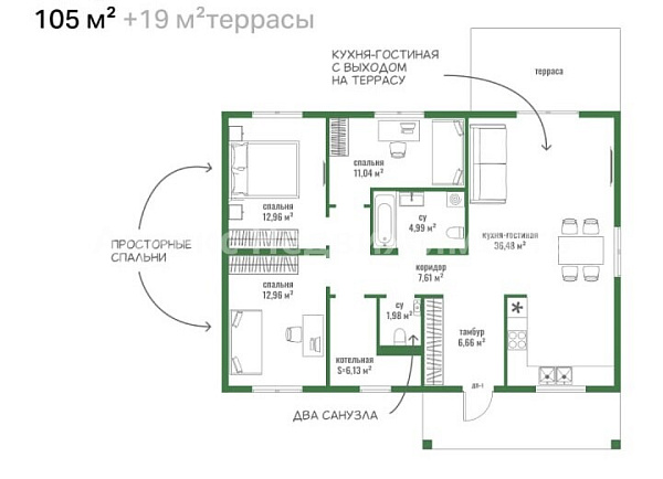 Дом 105 м² Дом 105 м²