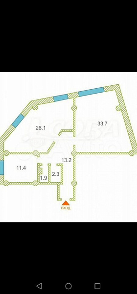Квартира 2-комн., 88.6 м²