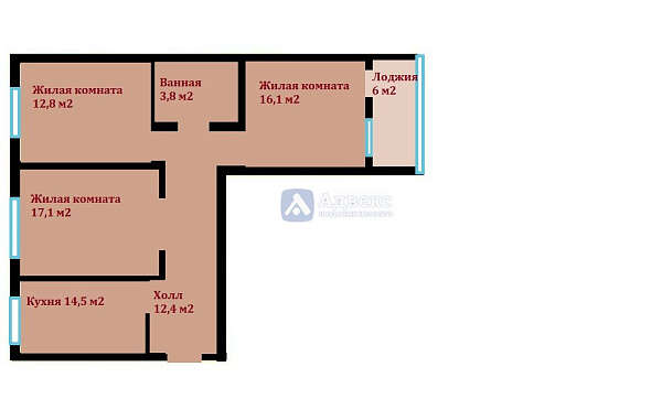3-к квартира, 73 кв.м. 3-к квартира, 73 кв.м.