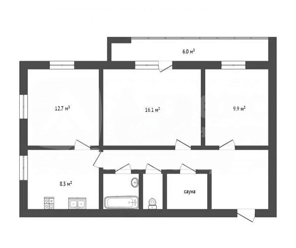 3-к квартира, 66 кв.м.