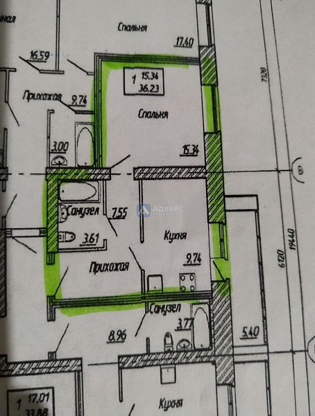 1-к квартира, 41 кв.м.