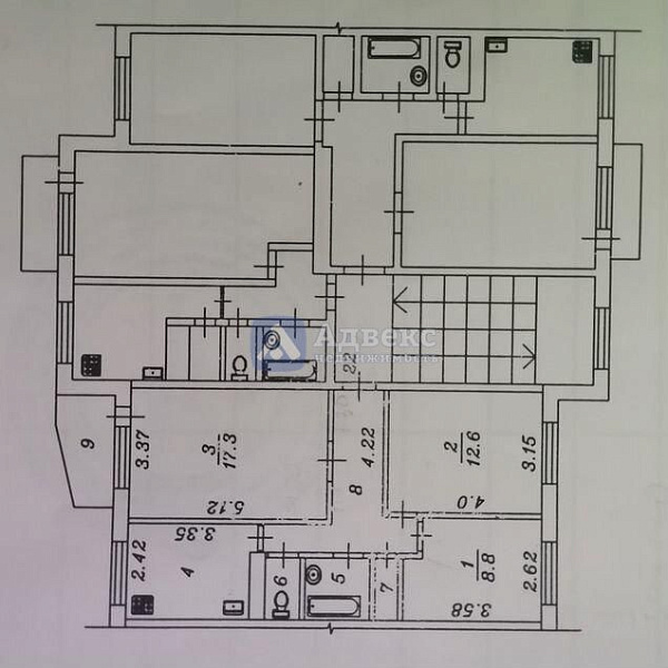 3-к квартира, 60 кв.м.