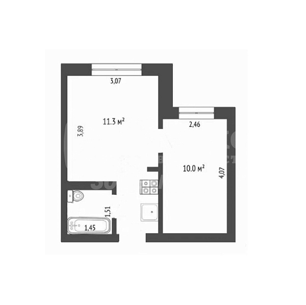 2-к квартира, 26 кв.м.