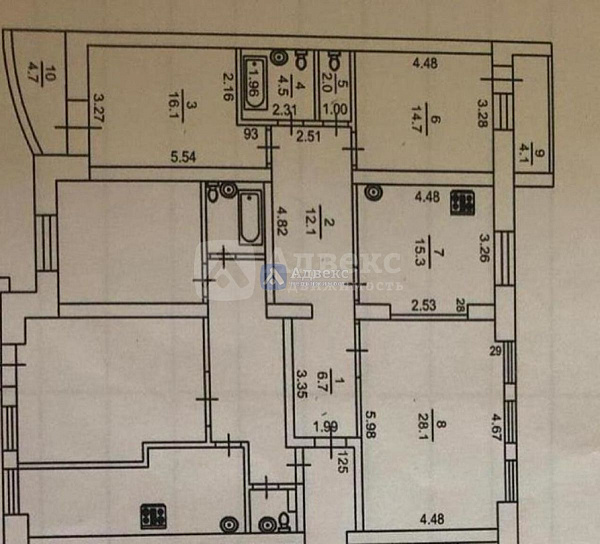 3-к квартира, 99 кв.м.