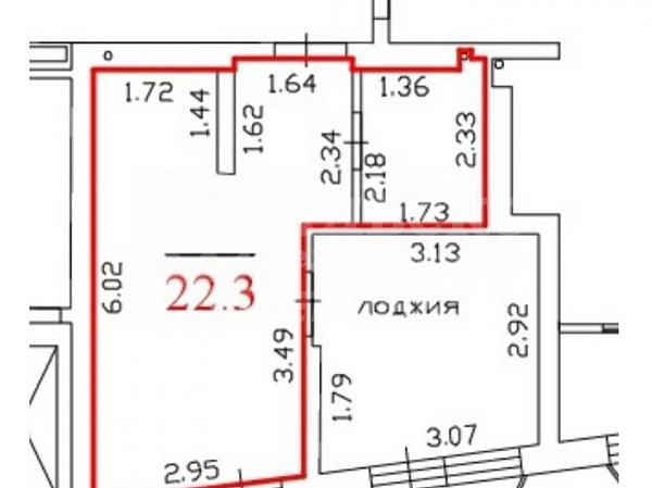 1-к квартира, 22 кв.м.