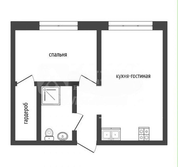 1-к квартира, 30 кв.м.