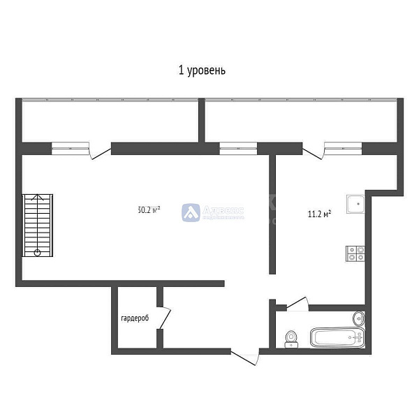 Квартира 3-комн., 160 м² Квартира 3-комн., 160 м²