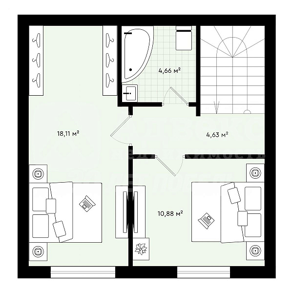 2-к квартира, 81 кв.м.