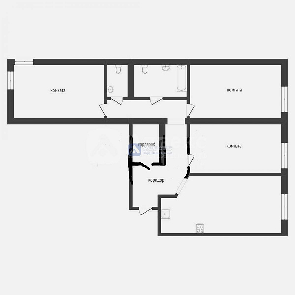 Квартира 3-комн., 93.7 м²