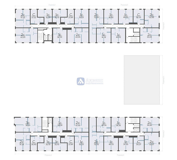 Квартира студия, 27.49 м²