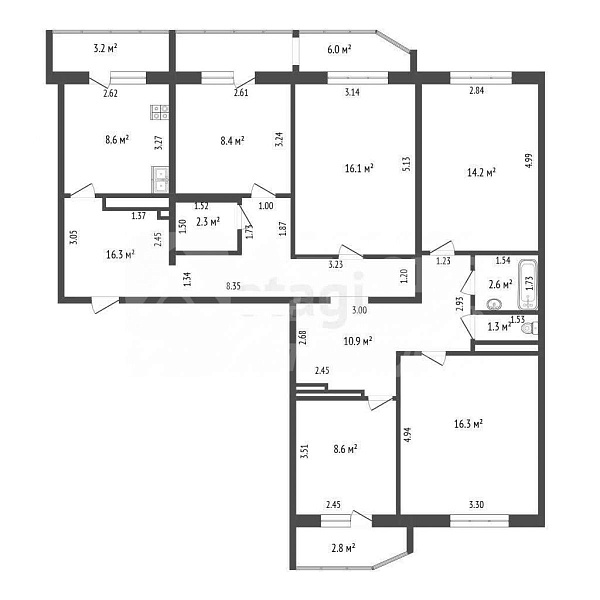 Квартира 4-комн., 105.6 м²