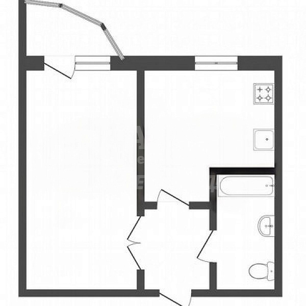 Квартира 1-комн., 41 м²