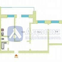 Квартира 3-комн., 56.9 м² Квартира 3-комн., 56.9 м²