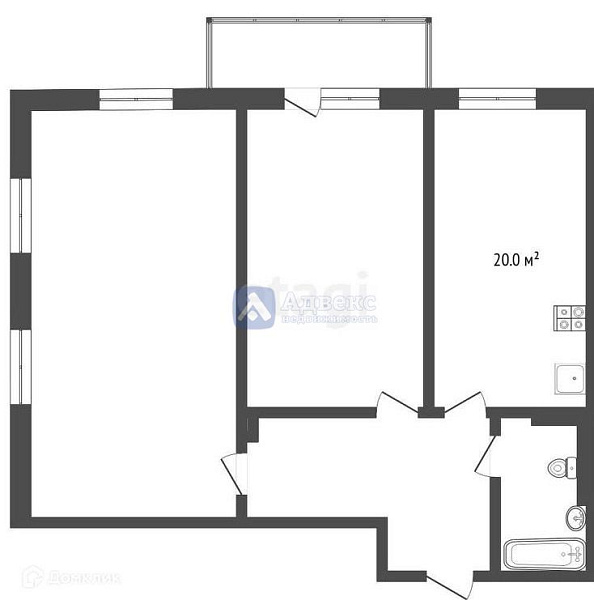Квартира 2-комн., 92.1 м²