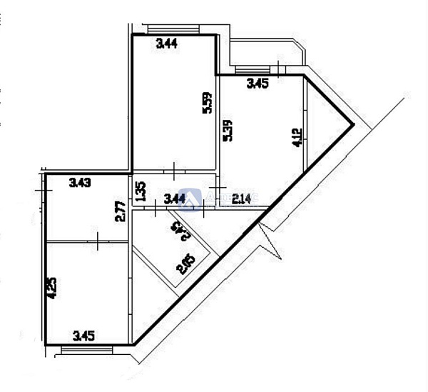 Квартира 2-комн., 83.3 м²