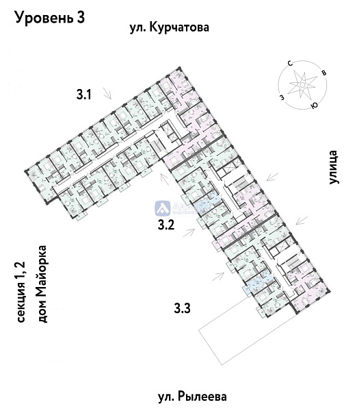 Квартира 3-комн., 92.16 м²