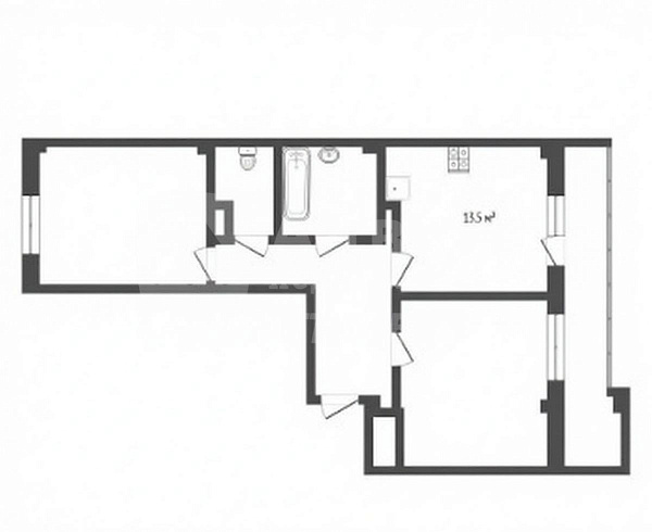 Квартира 2-комн., 59 м²
