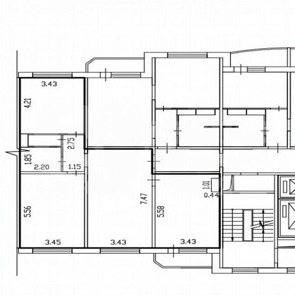 Квартира 3-комн., 86.7 м²