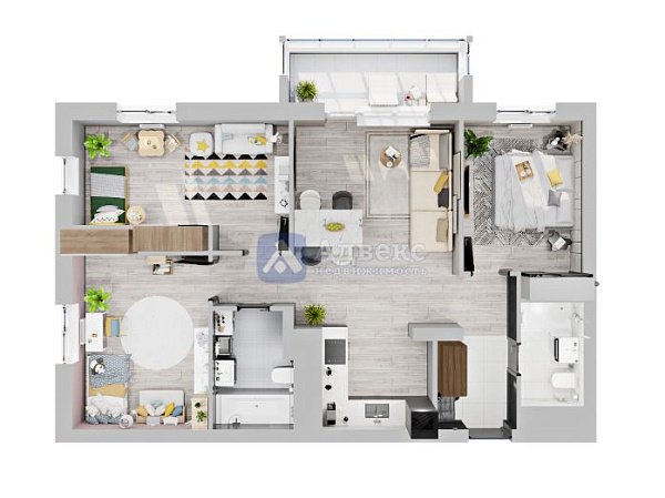 Квартира 3-комн., 78.5 м²