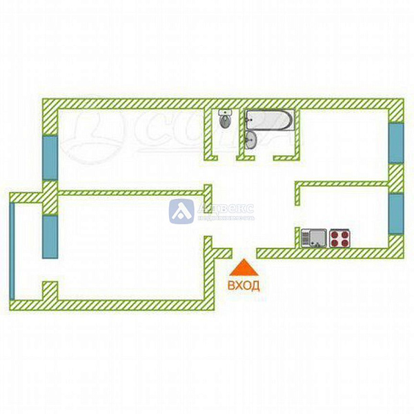 3-к квартира, 58 кв.м.