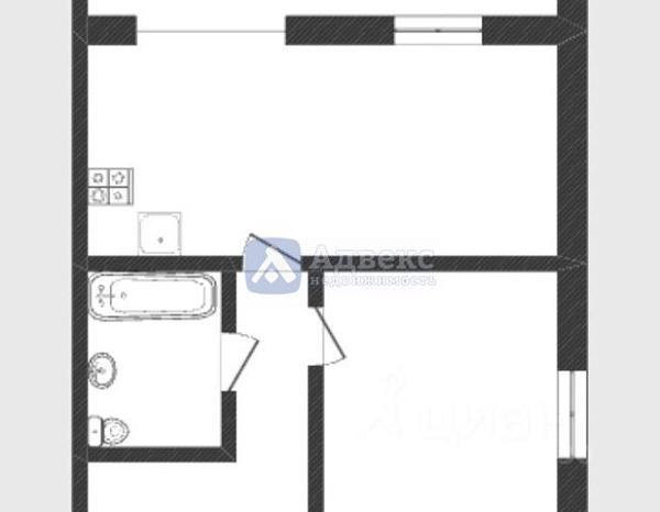 Квартира 1-комн., 47.3 м²