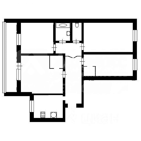 Квартира 4-комн., 72.1 м²