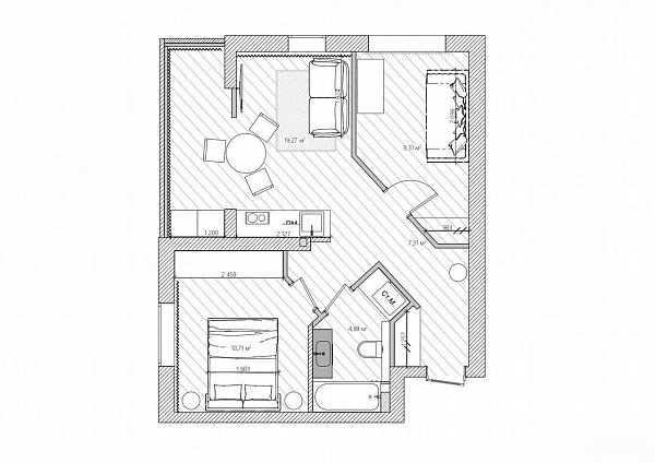 Квартира 2-комн., 50 м²
