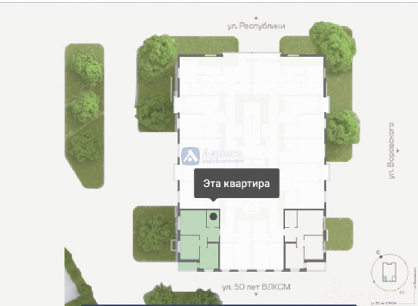 2-к квартира в новостройке, 48 кв.м.