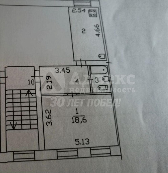 1-к квартира, 40 кв.м.