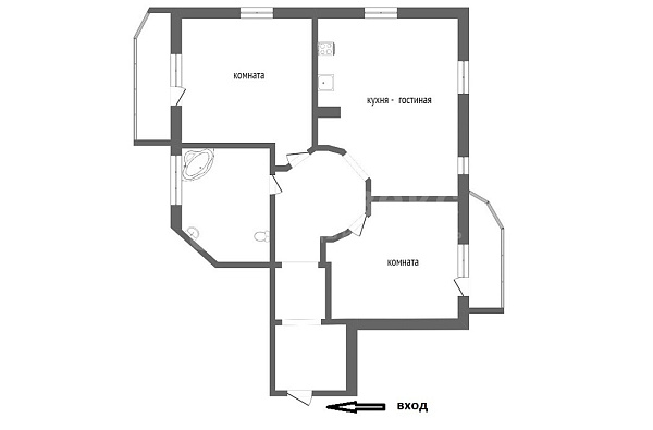 Квартира 3-комн., 128 м²