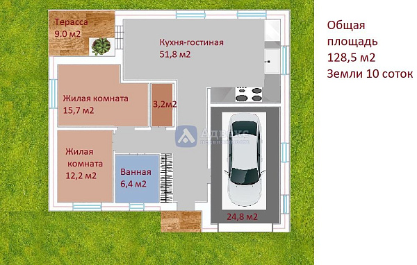 Коттедж 128.5 м² Коттедж 128.5 м²