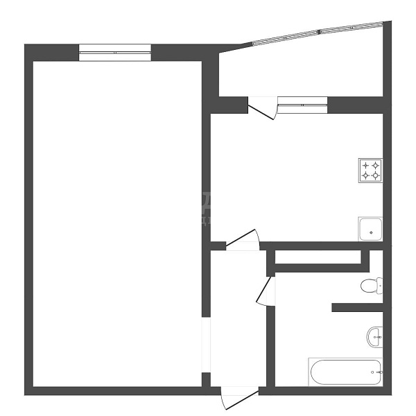 Квартира 1-комн., 43.5 м²