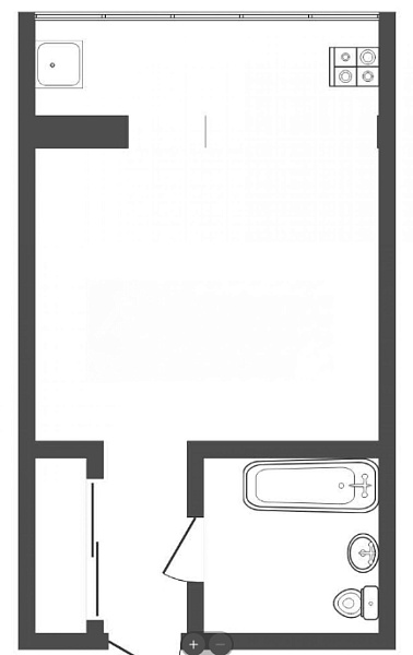Квартира студия, 12.4 м²