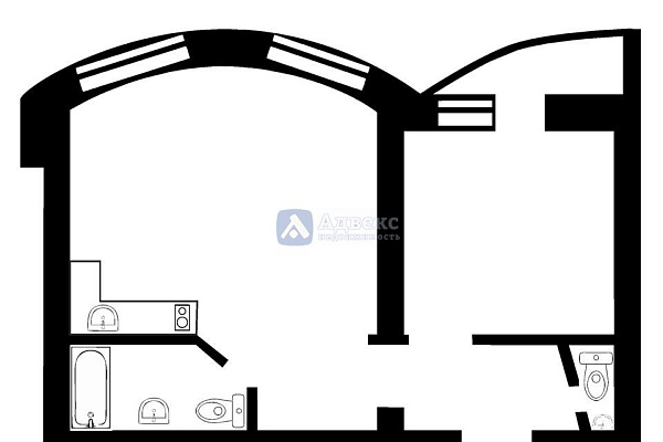 1-к квартира, 52 кв.м.