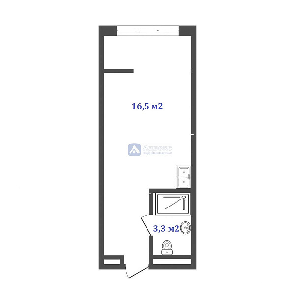 Студия, 20 кв.м.
