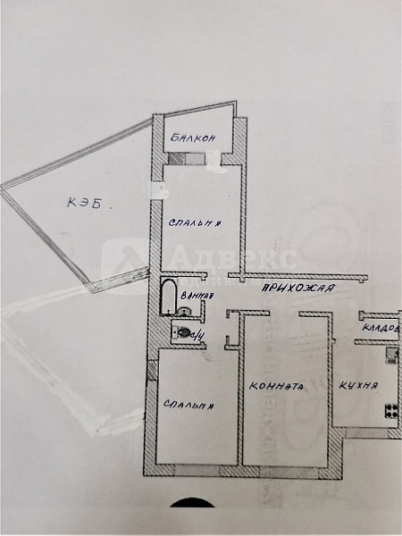 3-к квартира, 64 кв.м.