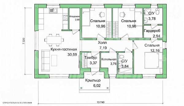 Дом 93 м²