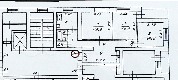 Квартира 3-комн., 82.1 м²