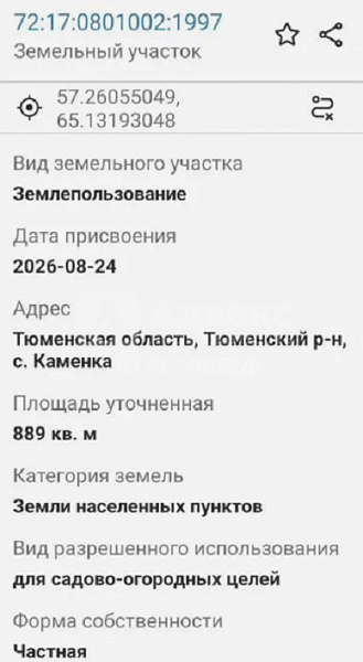 Участок, 8.89 сот.