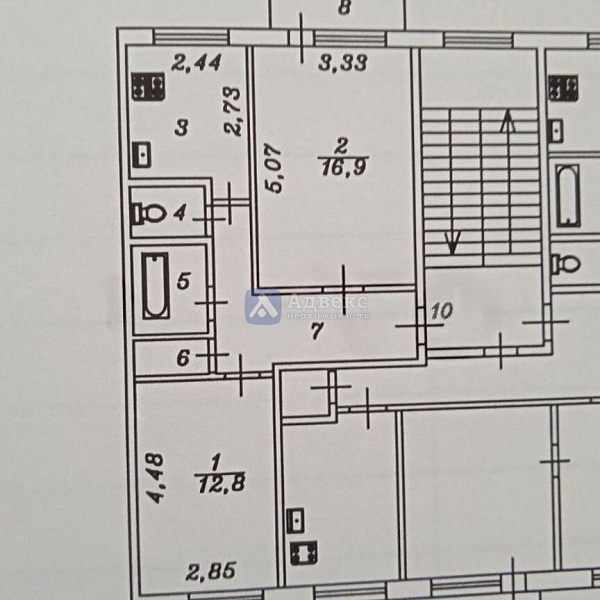 2-к квартира, 50 кв.м.