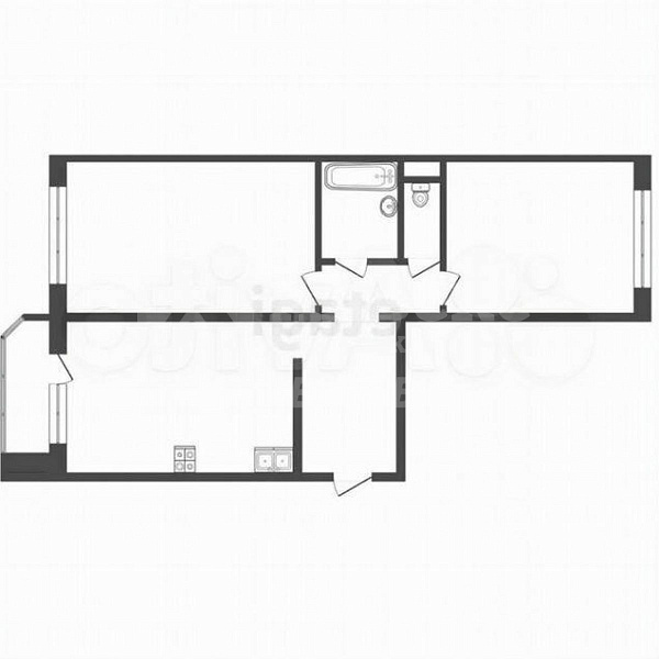 2-к квартира, 67 кв.м.